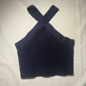 Forever 21 Navy Blue Ribbed Tank Top